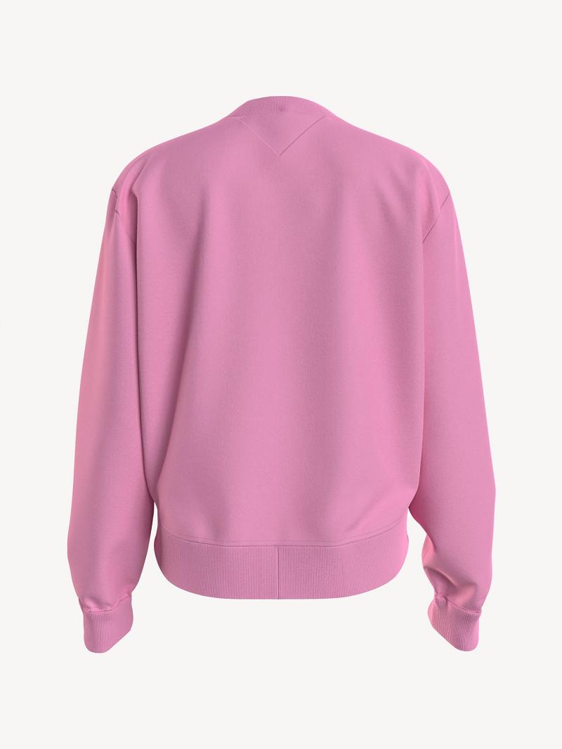 Pink Women's Tommy Hilfiger Collegiate Logo Sweatshirts | AU_W21376