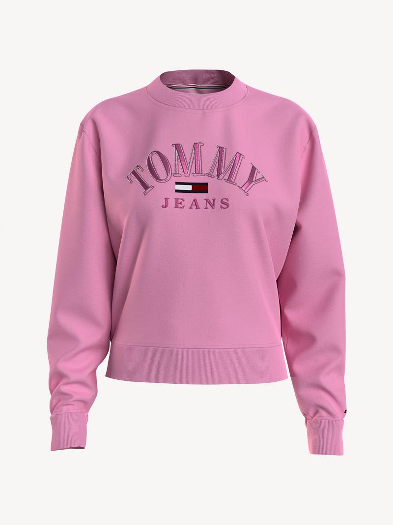 Pink Women\'s Tommy Hilfiger Collegiate Logo Sweatshirts | AU_W21376