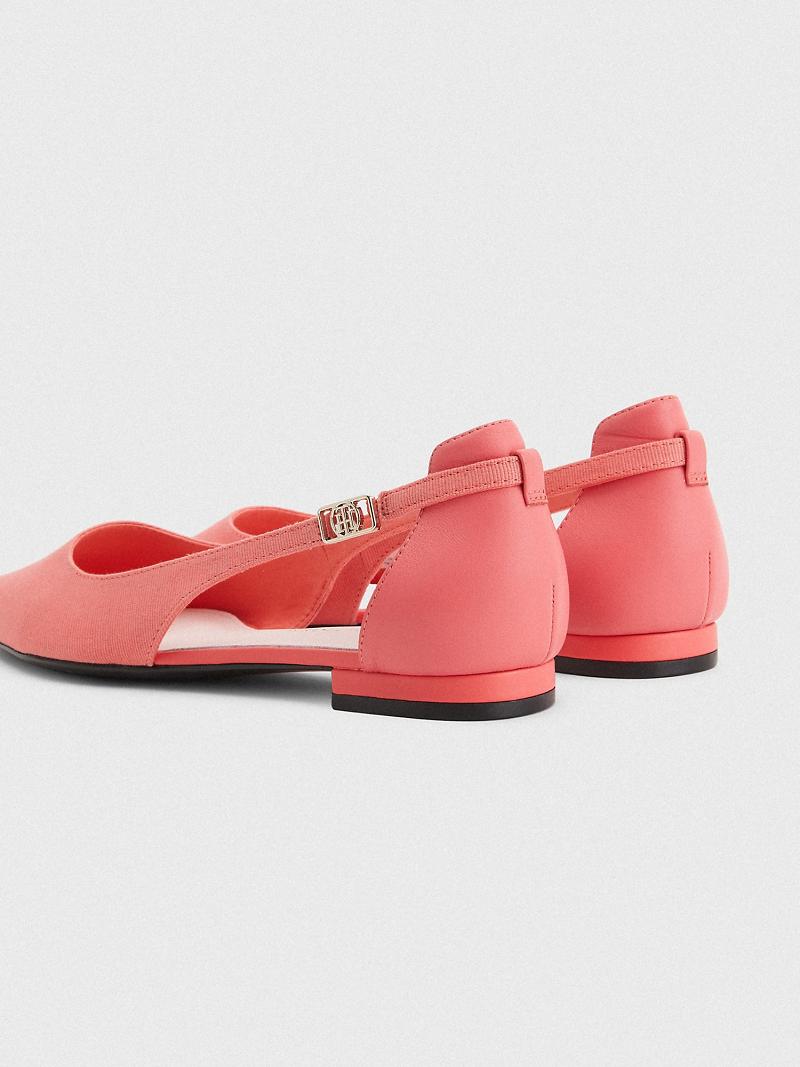 Pink Women's Tommy Hilfiger Slingback Ballerina Flat Shoes | AU_W21603