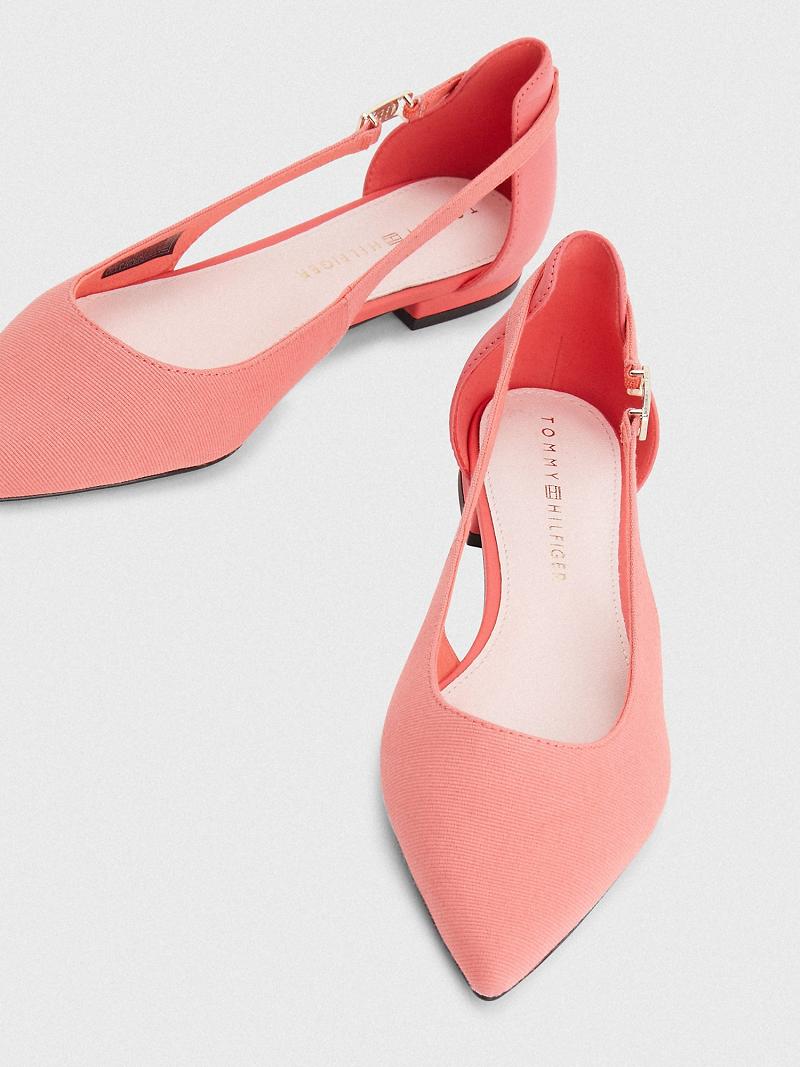 Pink Women's Tommy Hilfiger Slingback Ballerina Flat Shoes | AU_W21603