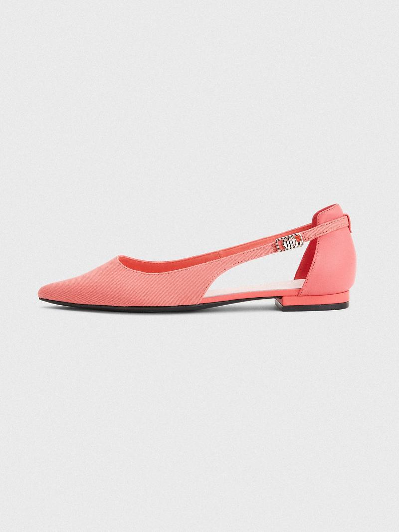 Pink Women's Tommy Hilfiger Slingback Ballerina Flat Shoes | AU_W21603