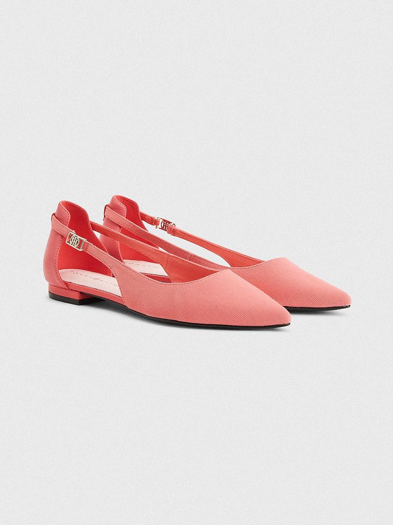 Pink Women\'s Tommy Hilfiger Slingback Ballerina Flat Shoes | AU_W21603