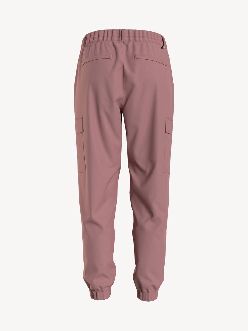 Pink Women's Tommy Hilfiger Solid Cargo Jogger | AU_W21217