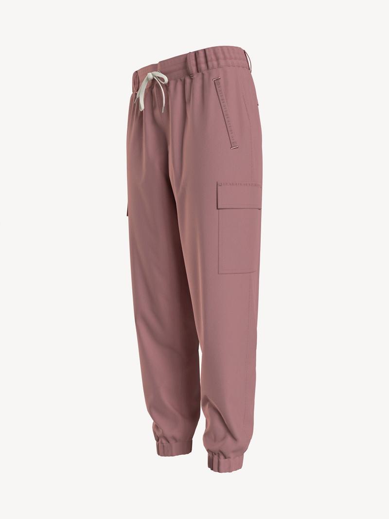 Pink Women's Tommy Hilfiger Solid Cargo Jogger | AU_W21217