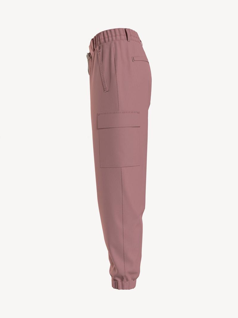 Pink Women's Tommy Hilfiger Solid Cargo Jogger | AU_W21217