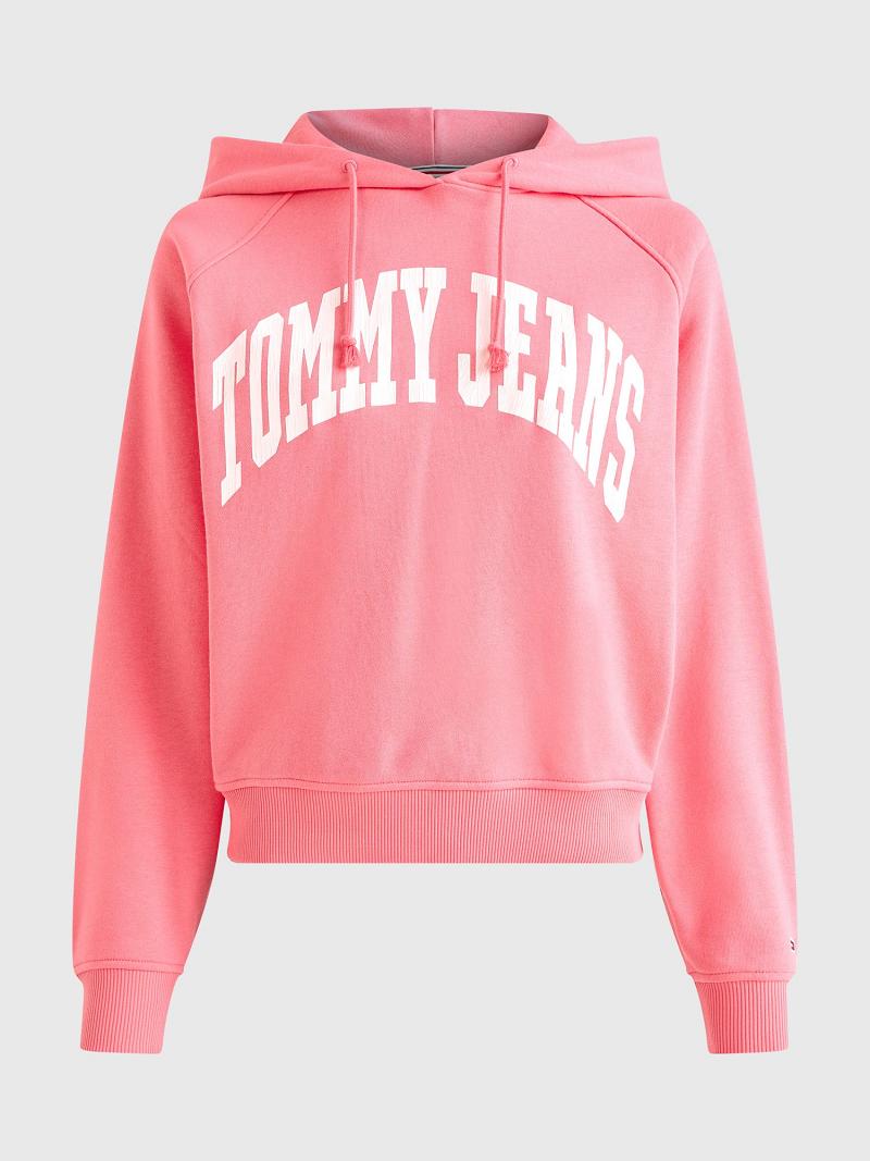 Pink Women's Tommy Hilfiger Tommy Logo Hoodies | AU_W21166