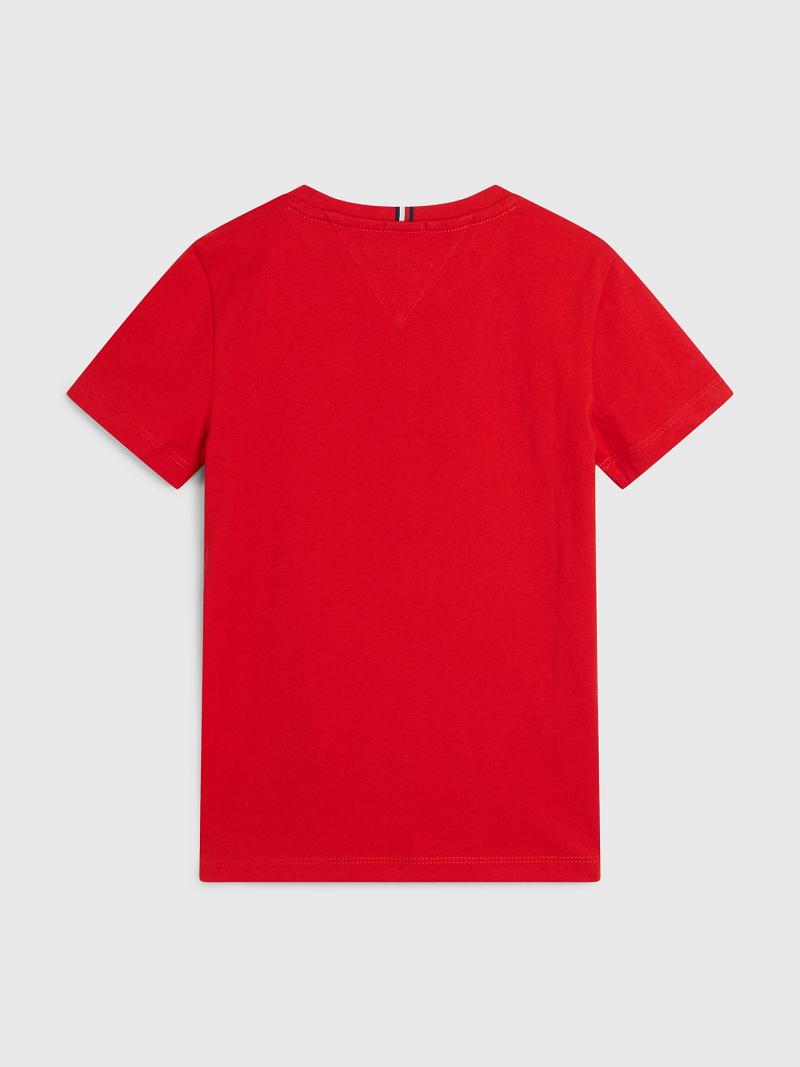 Red Kids' Tommy Hilfiger Flag T Shirts | AU_B2172