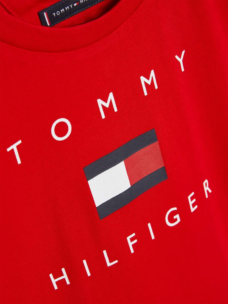 Red Kids' Tommy Hilfiger Flag T Shirts | AU_B2172