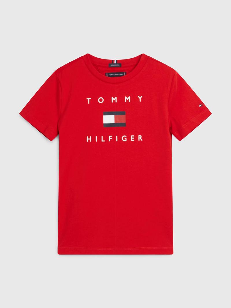 Red Kids\' Tommy Hilfiger Flag T Shirts | AU_B2172