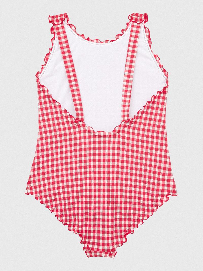 Red Kids' Tommy Hilfiger Gingham Swimsuit Swimwear | AU_G1221