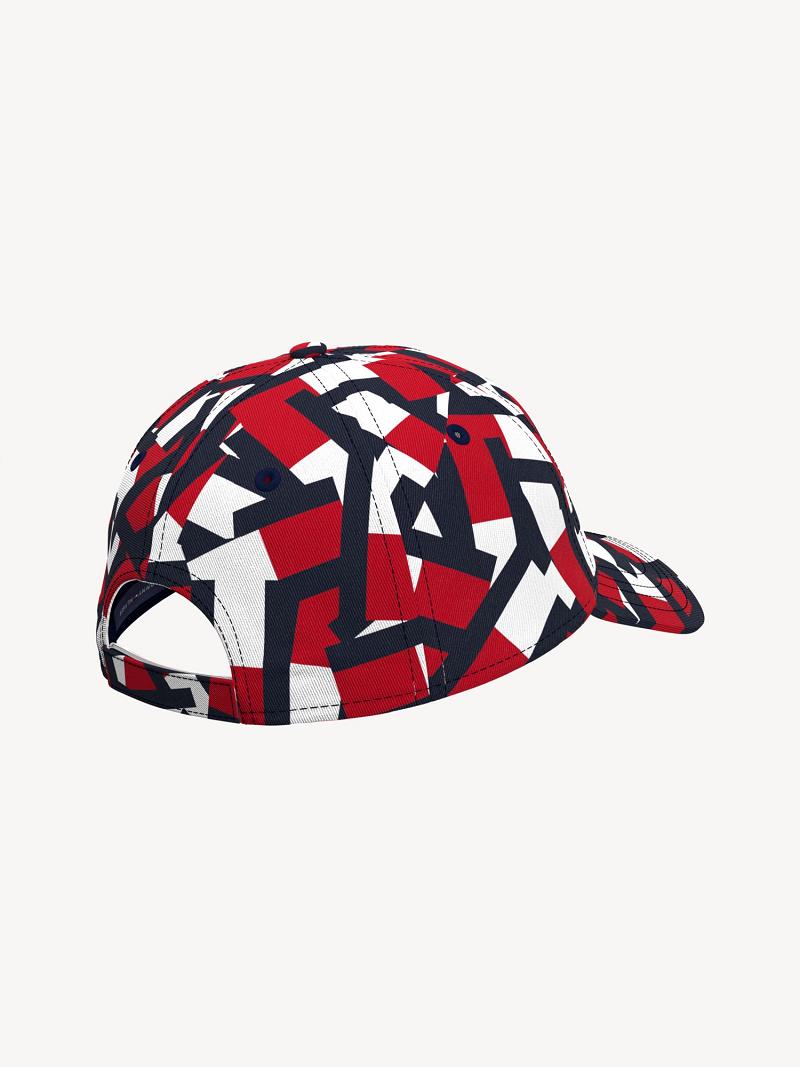 Red Kids' Tommy Hilfiger Jigsaw Print Hats | AU_G1357