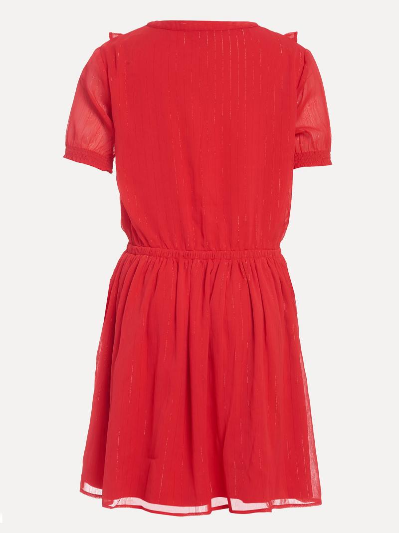 Red Kids' Tommy Hilfiger Little Ruffle Dresses | AU_G1070