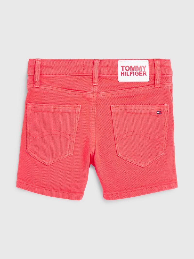 Red Kids' Tommy Hilfiger Solid Denim Shorts | AU_G1162