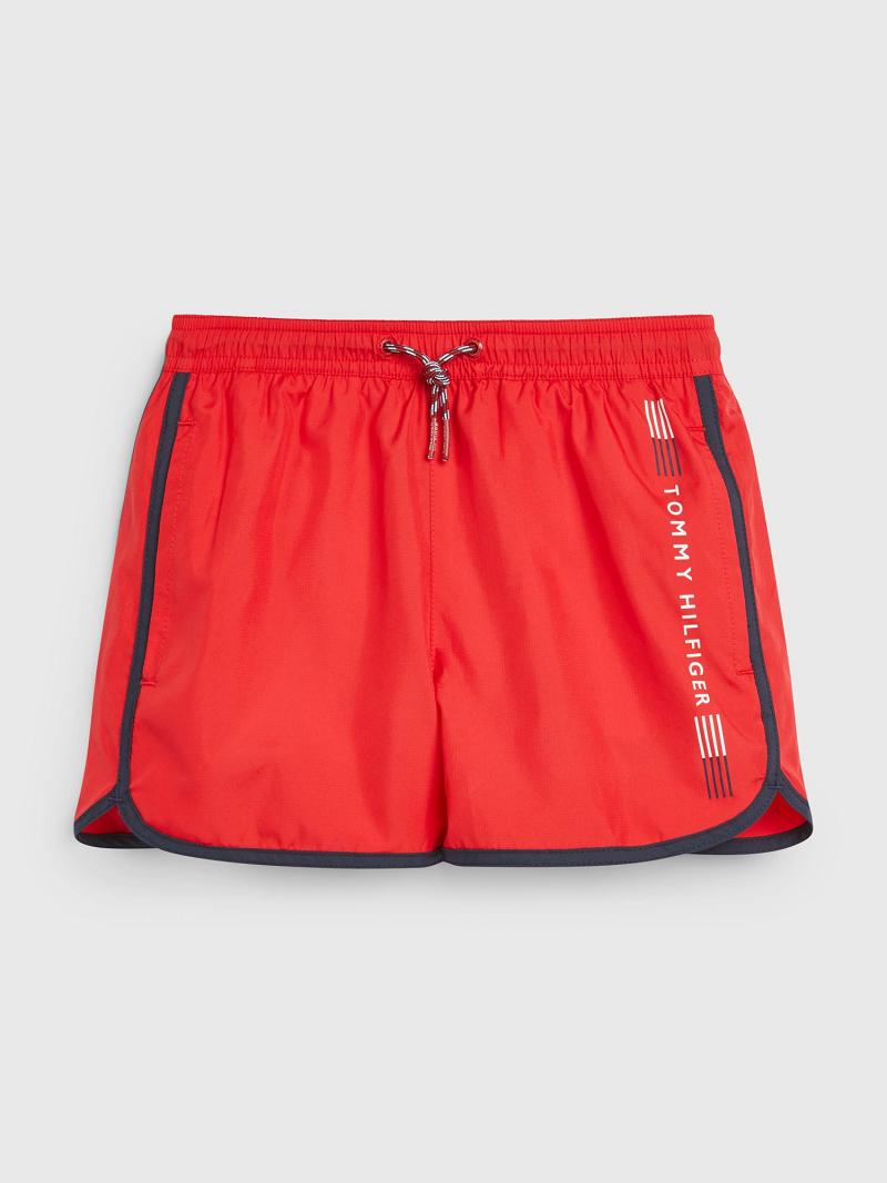 Red Kids\' Tommy Hilfiger Solid Trunk Swimwear | AU_B2152