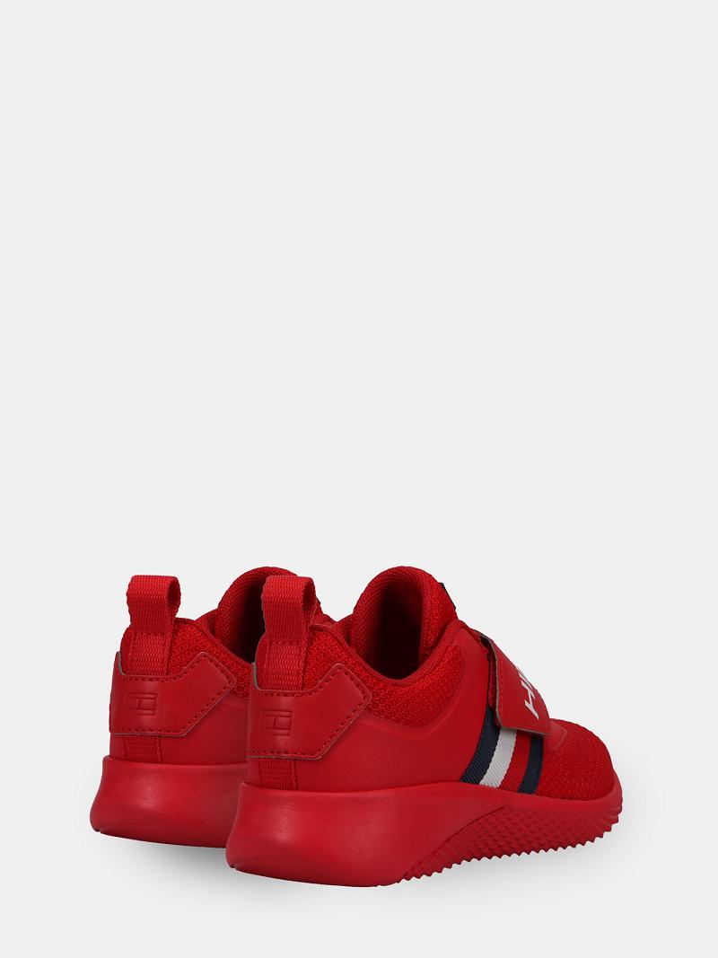 Red Kids' Tommy Hilfiger Strap Runner Sneakers | AU_B2242