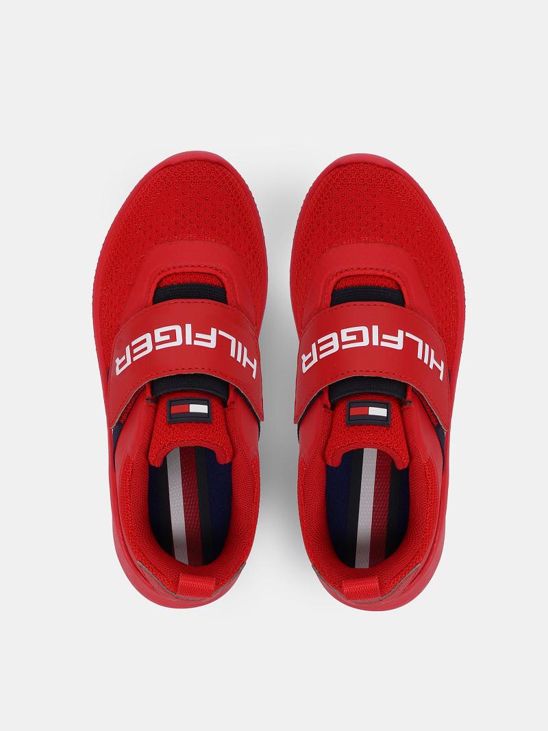 Red Kids' Tommy Hilfiger Strap Runner Sneakers | AU_B2242