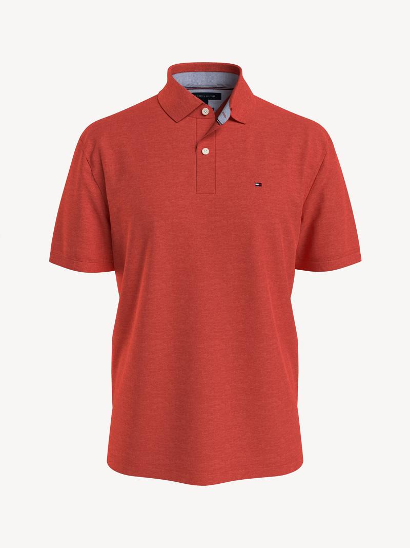 Red Men\'s Tommy Hilfiger Classic fit solid Polos | AU_M31288