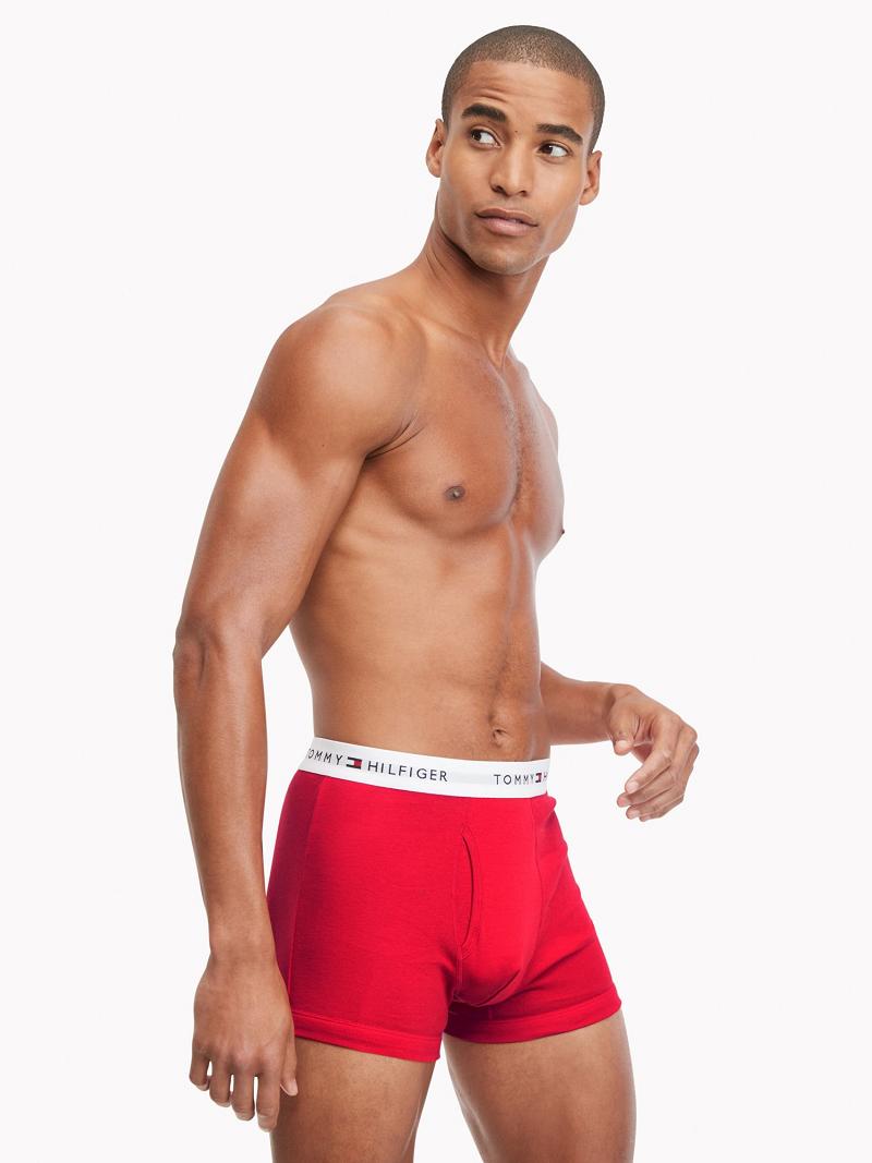 Red Men's Tommy Hilfiger Cotton classics trunk 3pk Trunks | AU_M31497