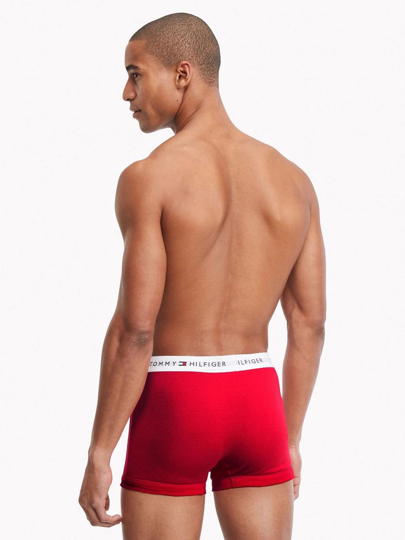 Red Men's Tommy Hilfiger Cotton classics trunk 3pk Trunks | AU_M31497