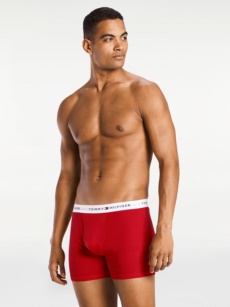 Red Men's Tommy Hilfiger Cotton classics boxer brief 3pk Boxer Briefs | AU_M31580