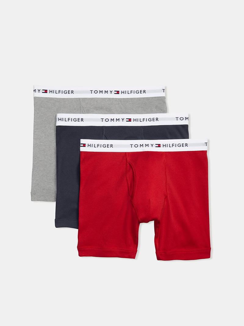 Red Men\'s Tommy Hilfiger Cotton classics boxer brief 3pk Boxer Briefs | AU_M31580