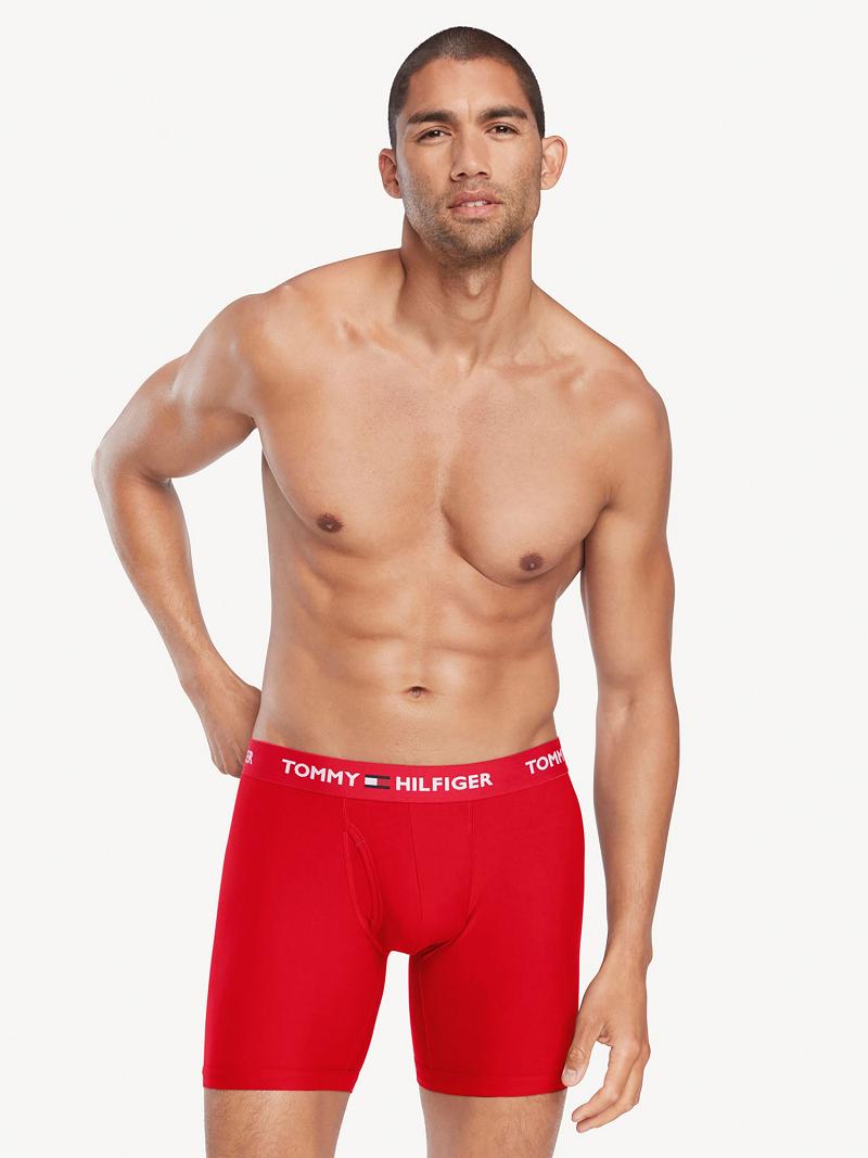 Red Men's Tommy Hilfiger Everyday microfiber boxer brief 3pk Boxer Briefs | AU_M31600