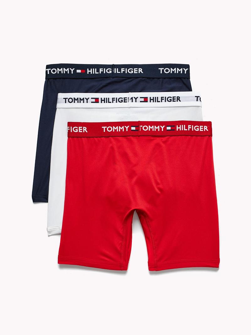 Red Men's Tommy Hilfiger Everyday microfiber boxer brief 3pk Boxer Briefs | AU_M31600