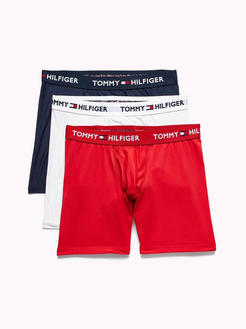 Red Men\'s Tommy Hilfiger Everyday microfiber boxer brief 3pk Boxer Briefs | AU_M31600