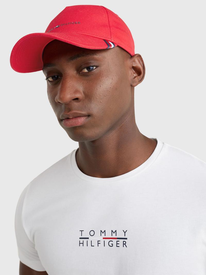 Red Men's Tommy Hilfiger Hilfiger Baseball Hats | AU_M31730