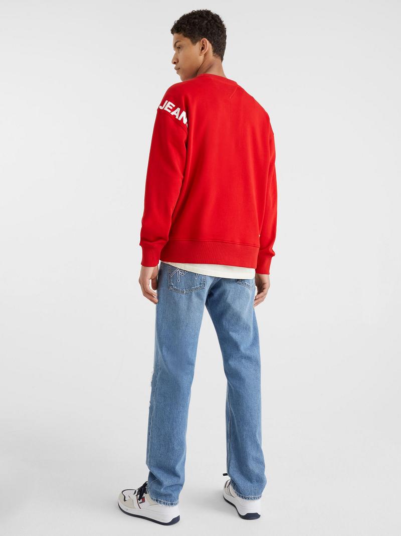 Red Men's Tommy Hilfiger Mix logo Sweatshirts | AU_M31128