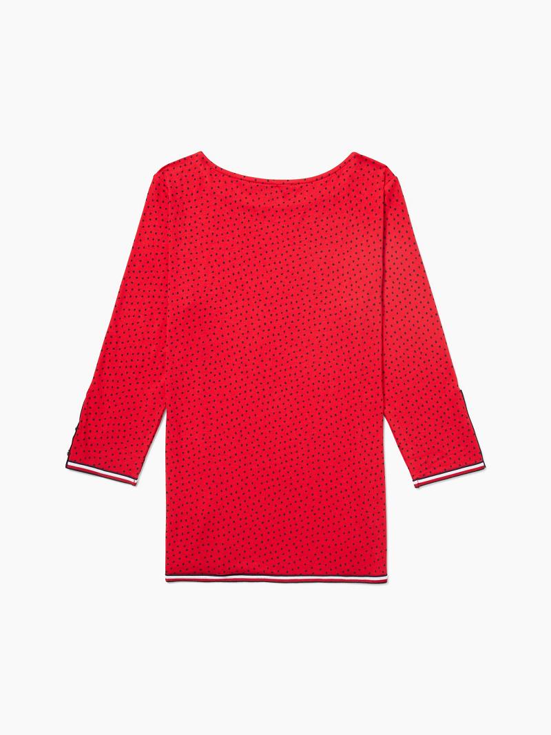 Red Women's Tommy Hilfiger Essential Dot Tunic Tops | AU_W21494