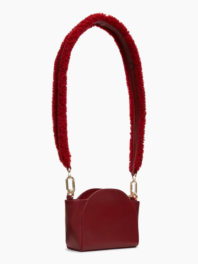 Red Women's Tommy Hilfiger Leather Clutch with Wide Fur Strap Cardholders | AU_W21649