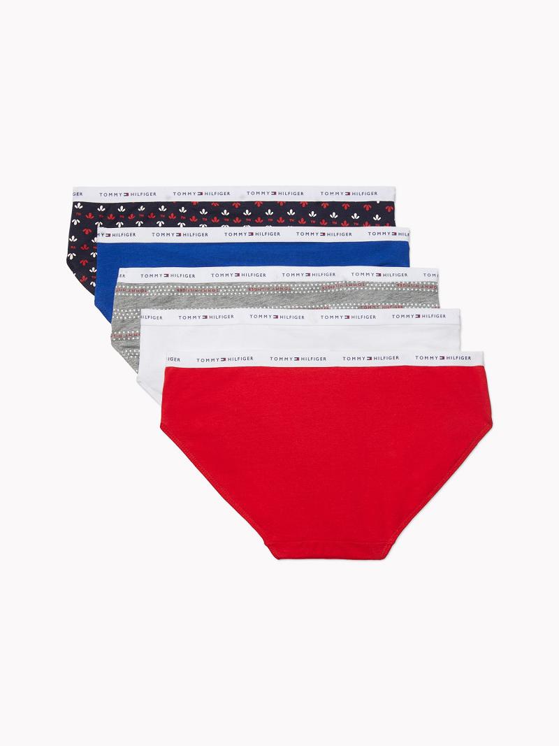 Red Women's Tommy Hilfiger Mix Logo Brief 5PK Bikinis | AU_W21544