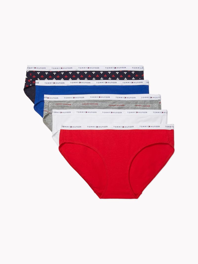 Red Women\'s Tommy Hilfiger Mix Logo Brief 5PK Bikinis | AU_W21544