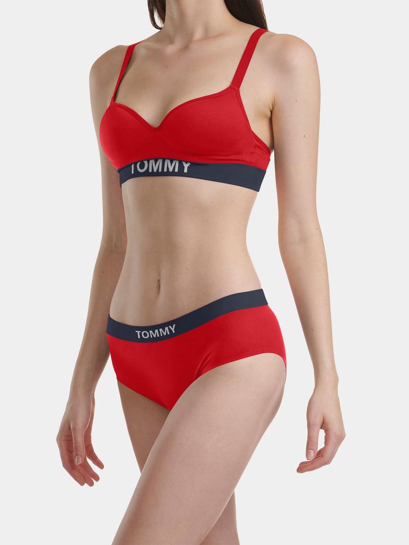 Red Women's Tommy Hilfiger Tommy Logo Hipster Brief Lingerie | AU_W21563