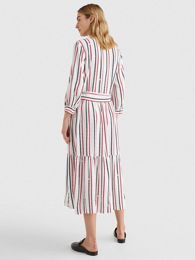 Stripes Women's Tommy Hilfiger Dot Midi Shirtdress Dresses | AU_W21058