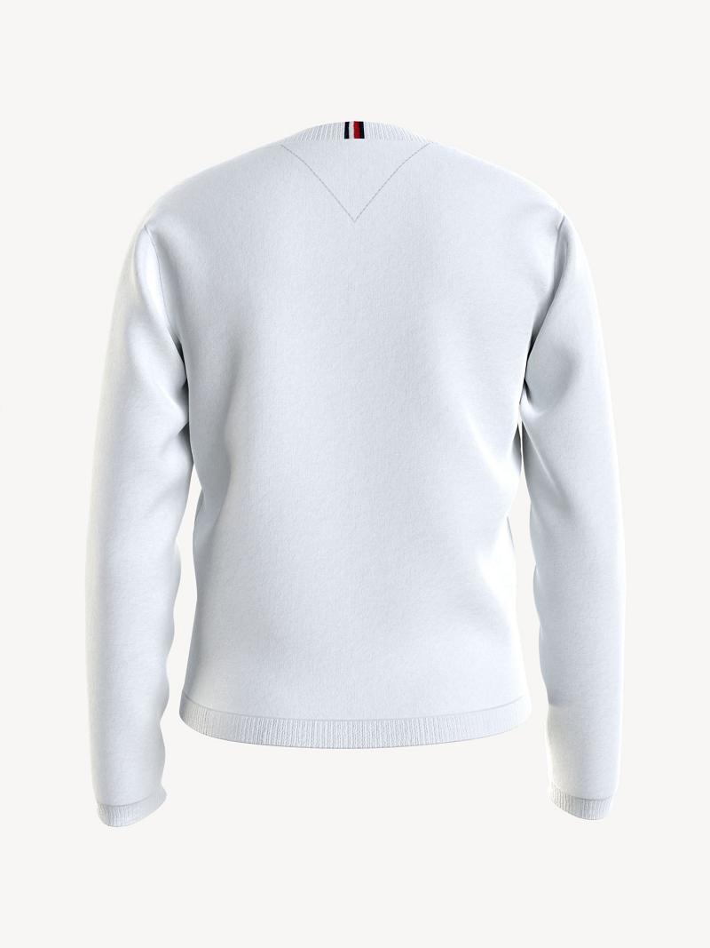 White Kids' Tommy Hilfiger Big Cardigan Sweatshirts | AU_G1188