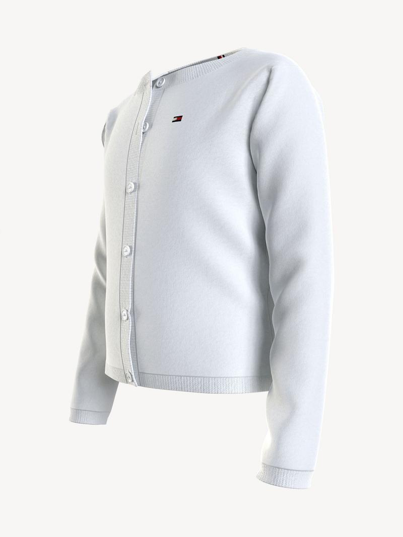 White Kids' Tommy Hilfiger Big Cardigan Sweatshirts | AU_G1188