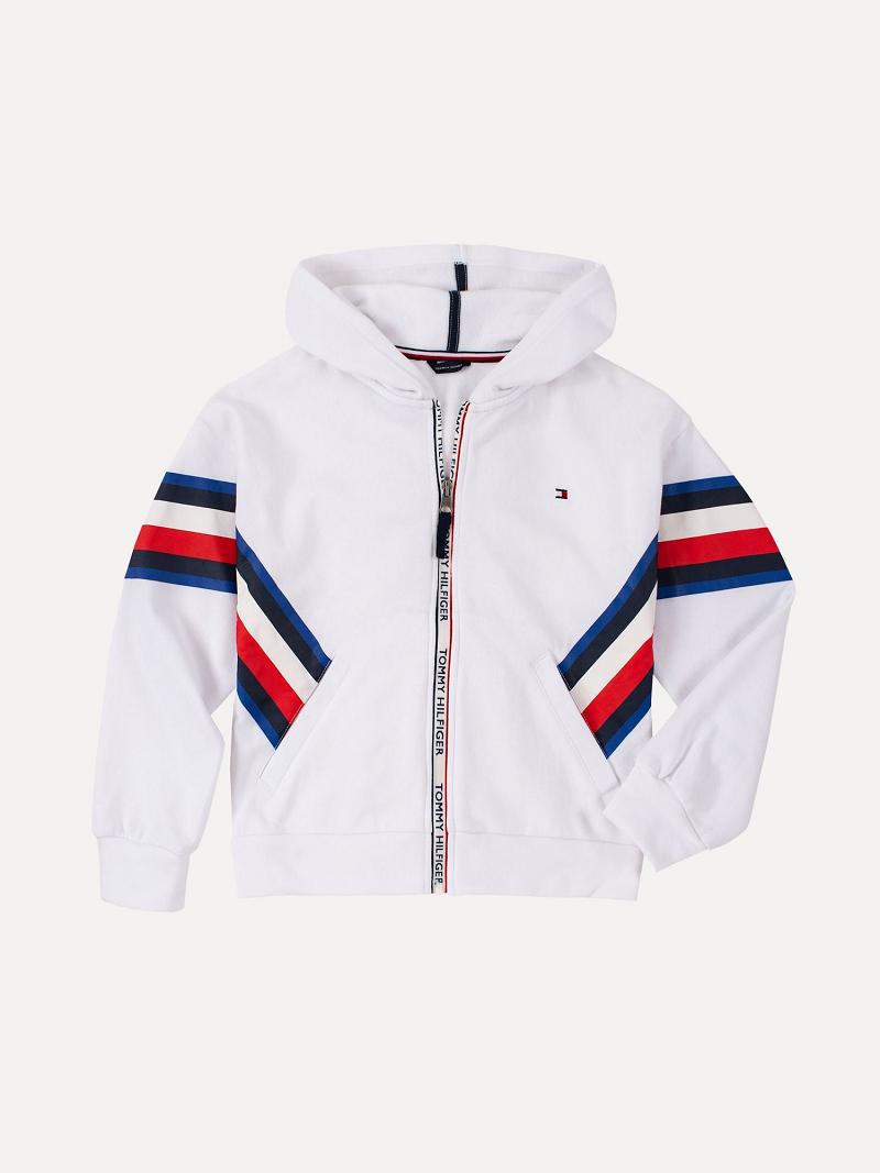 White Kids\' Tommy Hilfiger Big Chevron Logo Hoodies | AU_G1088