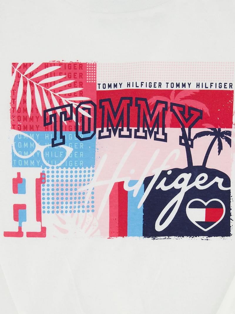 White Kids' Tommy Hilfiger Big Tommy Motif Bow T Shirts | AU_G1237