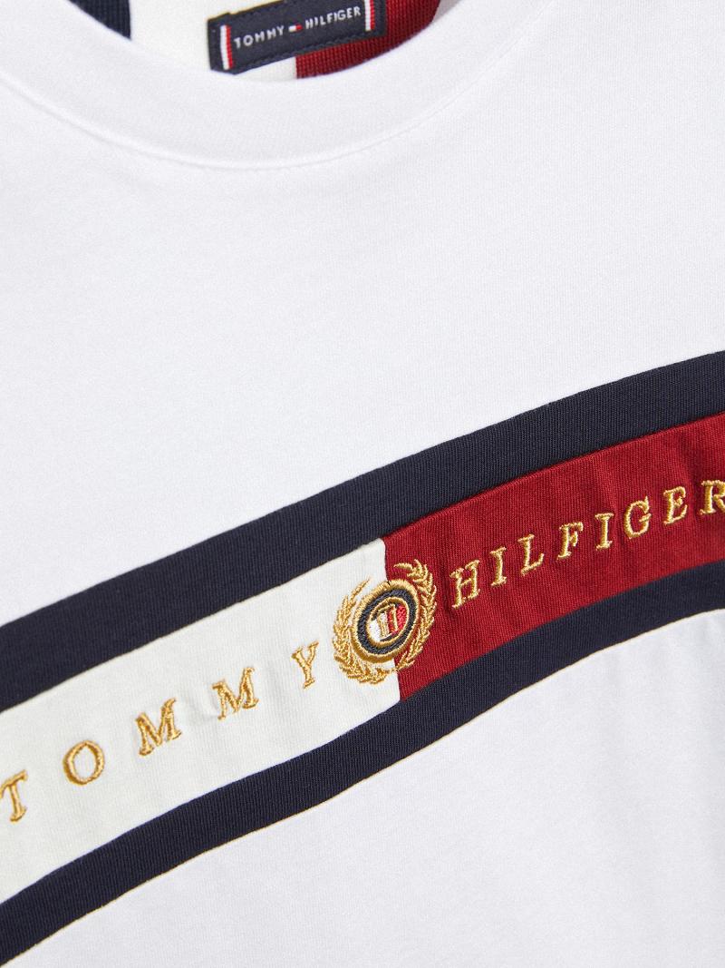 White Kids' Tommy Hilfiger Crested T Shirts | AU_G1243