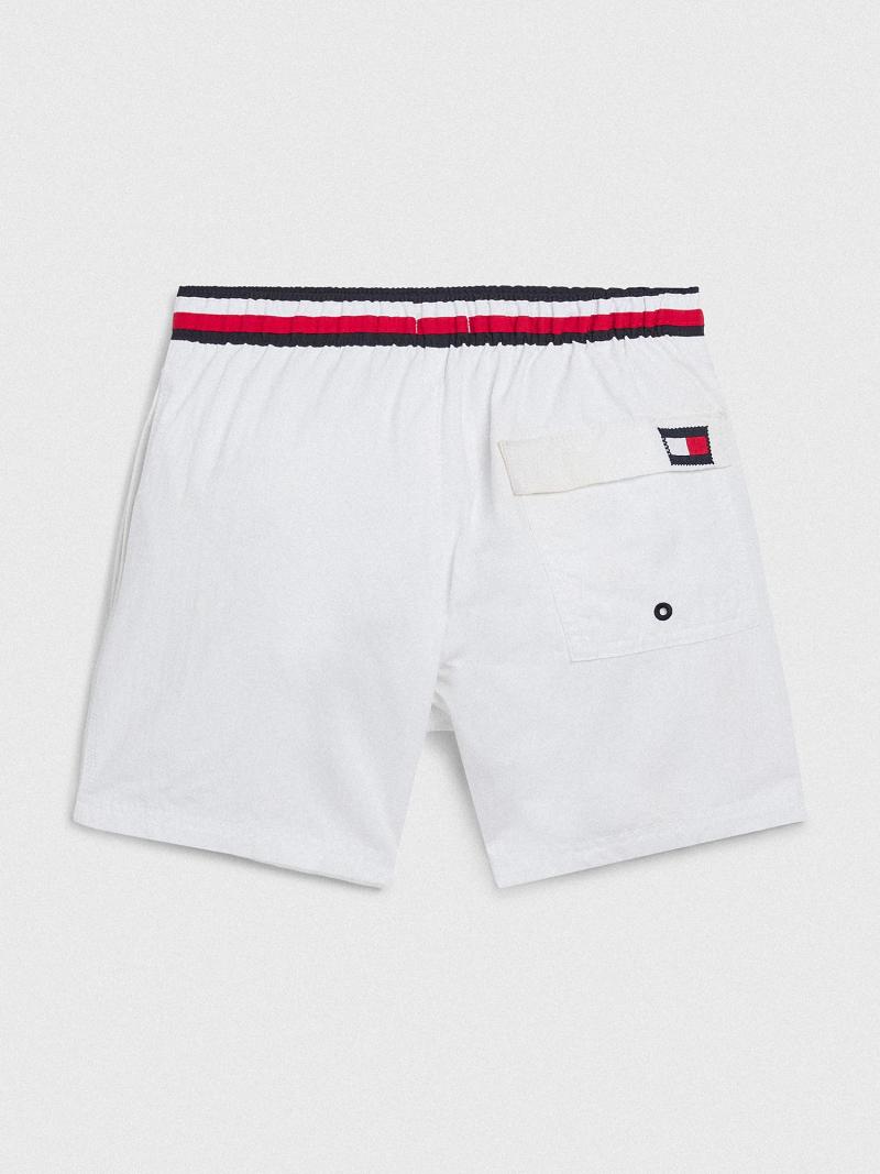 White Kids' Tommy Hilfiger Flag Stripe Trunk Swimwear | AU_B2147