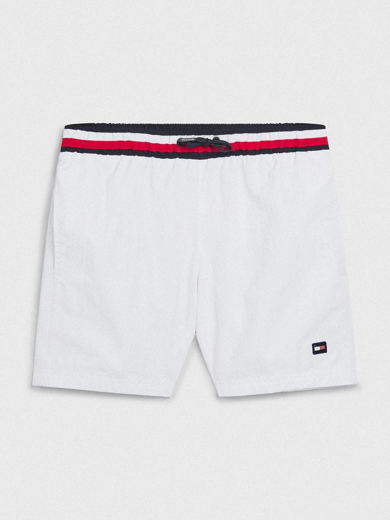 White Kids\' Tommy Hilfiger Flag Stripe Trunk Swimwear | AU_B2147