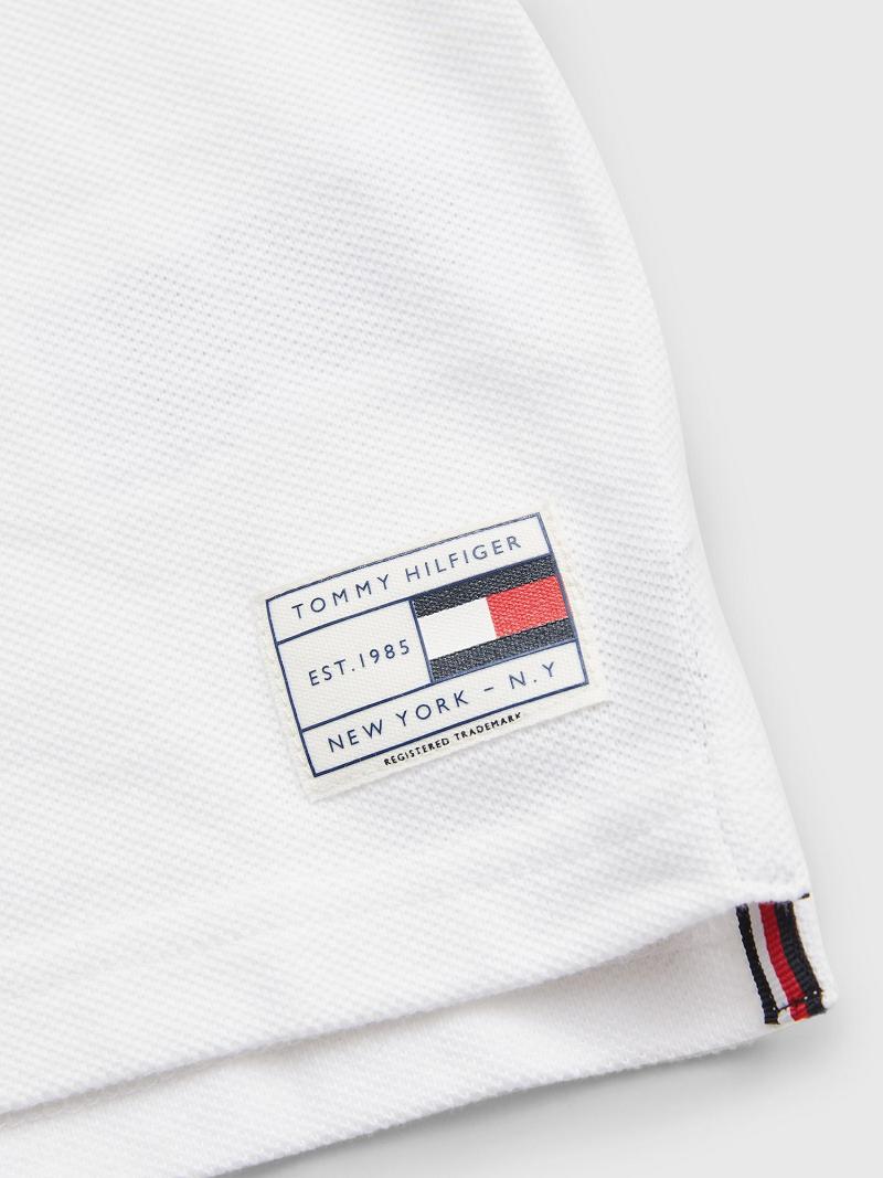 White Kids' Tommy Hilfiger Jacquard Polos | AU_B2065