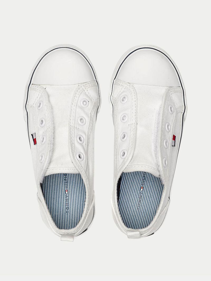 White Kids' Tommy Hilfiger Laceless Runner Sneakers | AU_B2245