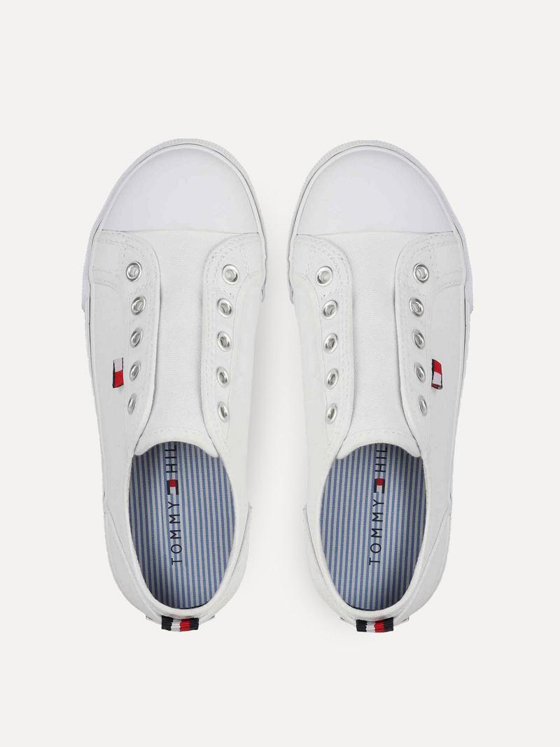 White Kids' Tommy Hilfiger Laceless Sneakers | AU_B2240