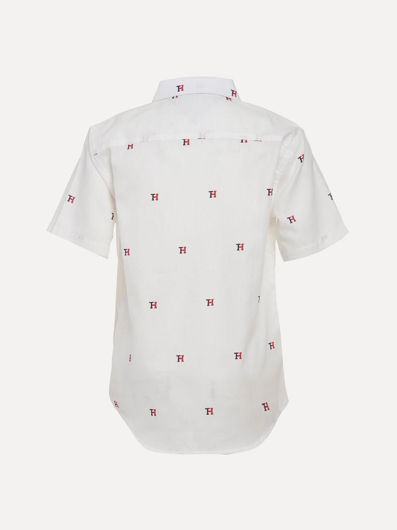 White Kids' Tommy Hilfiger Little TH Short-Sleeve Shirts | AU_B2085