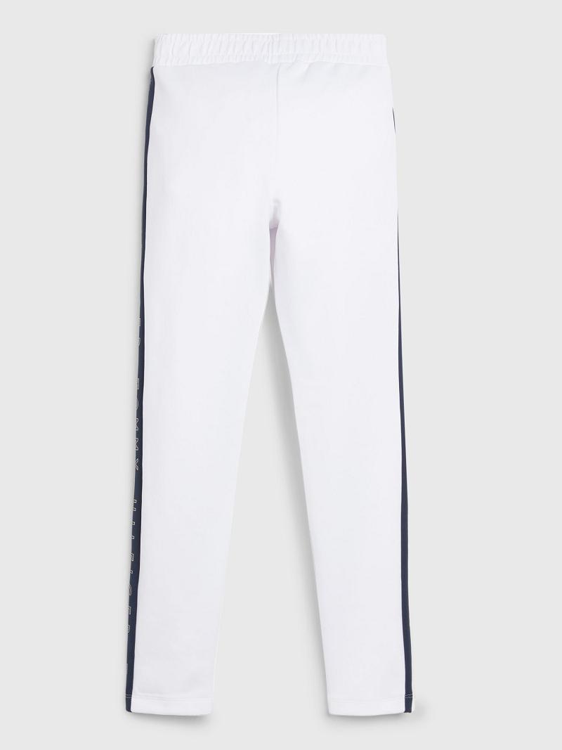 White Kids' Tommy Hilfiger Logo Tape Track Pant Trousers | AU_G1286