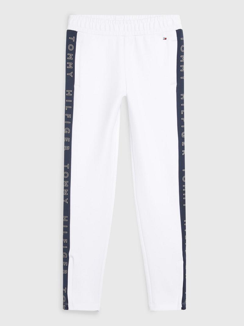 White Kids\' Tommy Hilfiger Logo Tape Track Pant Trousers | AU_G1286