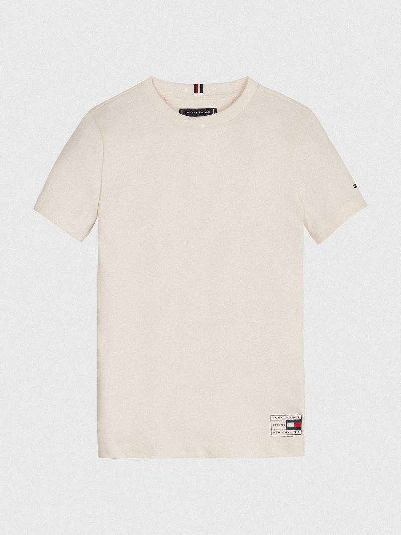 White Kids\' Tommy Hilfiger Natural Dye T Shirts | AU_G1255